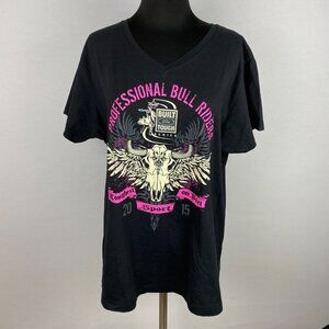 Built Ford Tough Series Professional Bull Riders T-Shirt Womens Short Sleeve XL